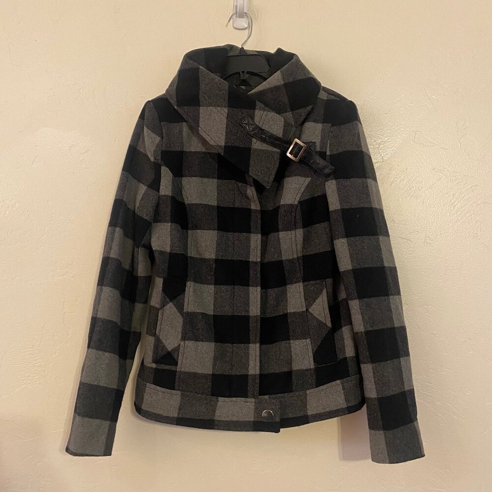 Route 66 Gray & Black Plaid Jacket Size M